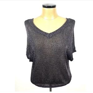 Vince metallic dolman Sleeves sweater v neck M